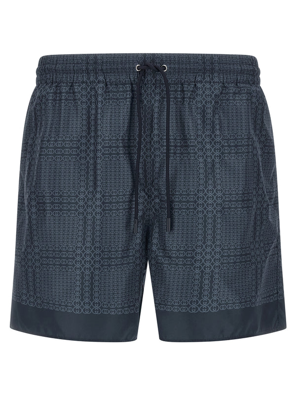 Gucci 100% polyester swim shorts in blue