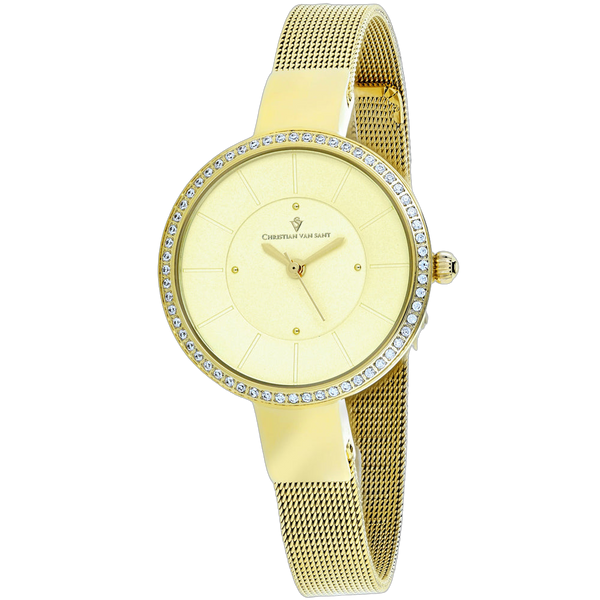 Christian Van Sant Stainless steel case watch in gold