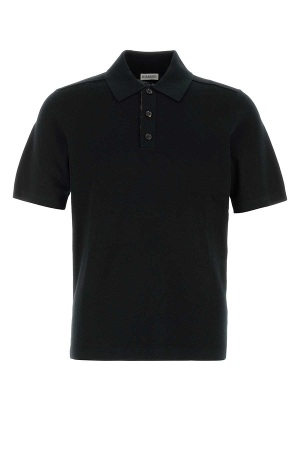 Burberry 100% Wool polo shirt in black