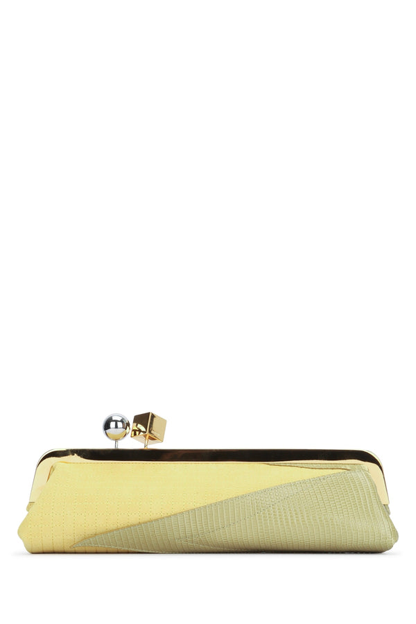 Jacquemus Pochette 100% cotton clutch in yellow