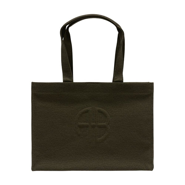 Anine Bing cotton tote bag in green