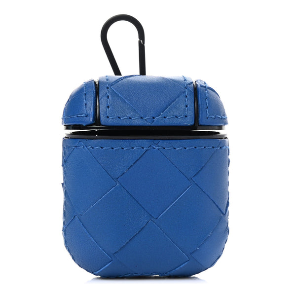Bottega Veneta Leather airpods case in blue