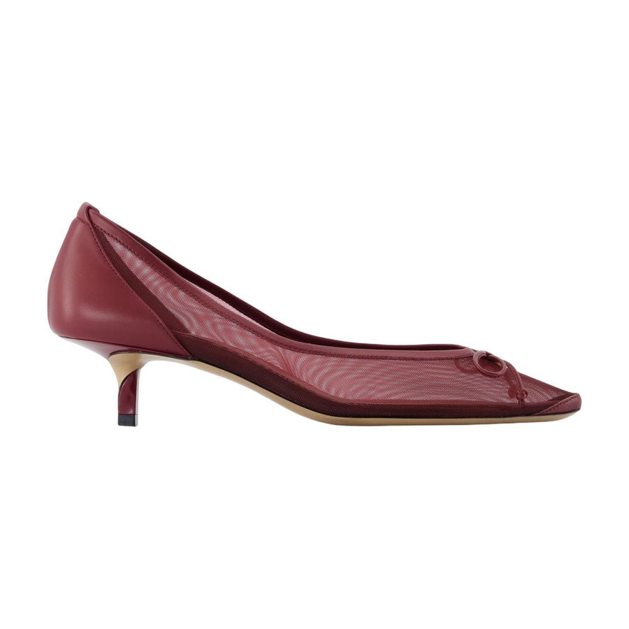 Jacquemus calfskin pump in burgundy