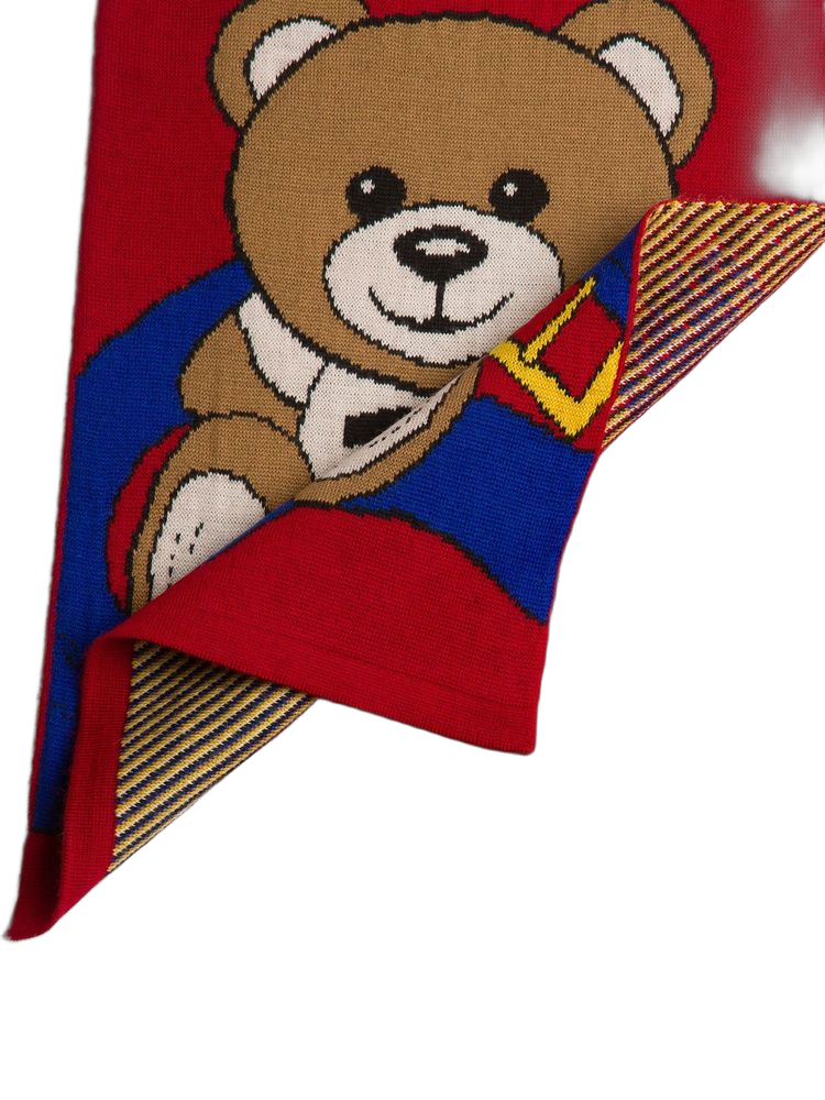 Moschino 50% Wool scarf in red