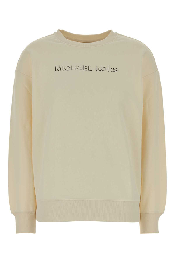 Cream Cotton Sweatshirt Bone Exterior: Maglie