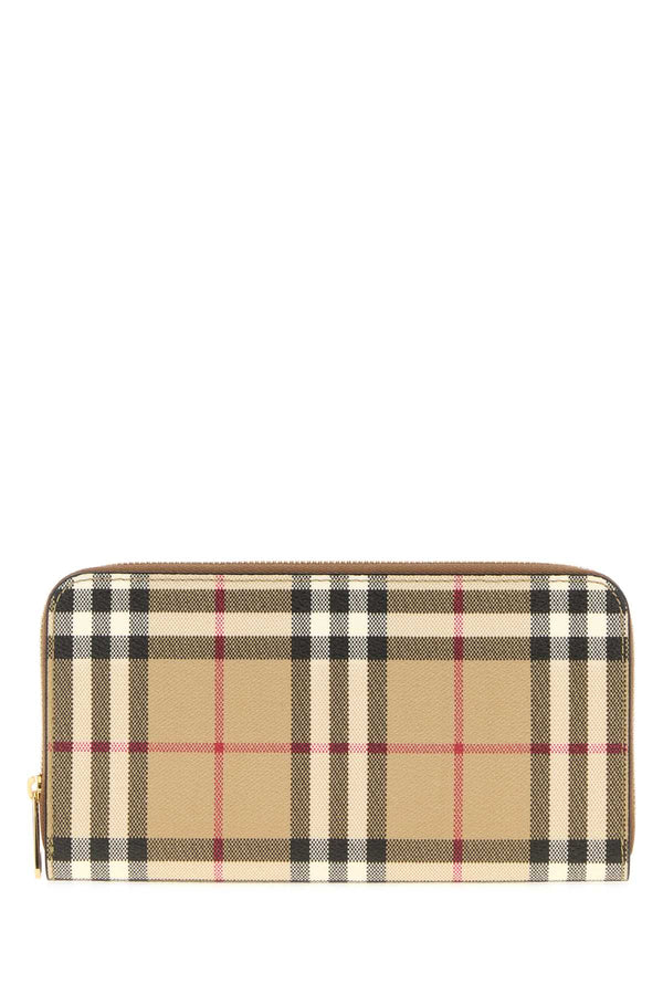 Printed Canvas Wallet Vntgchkbriarbrown Portafogli