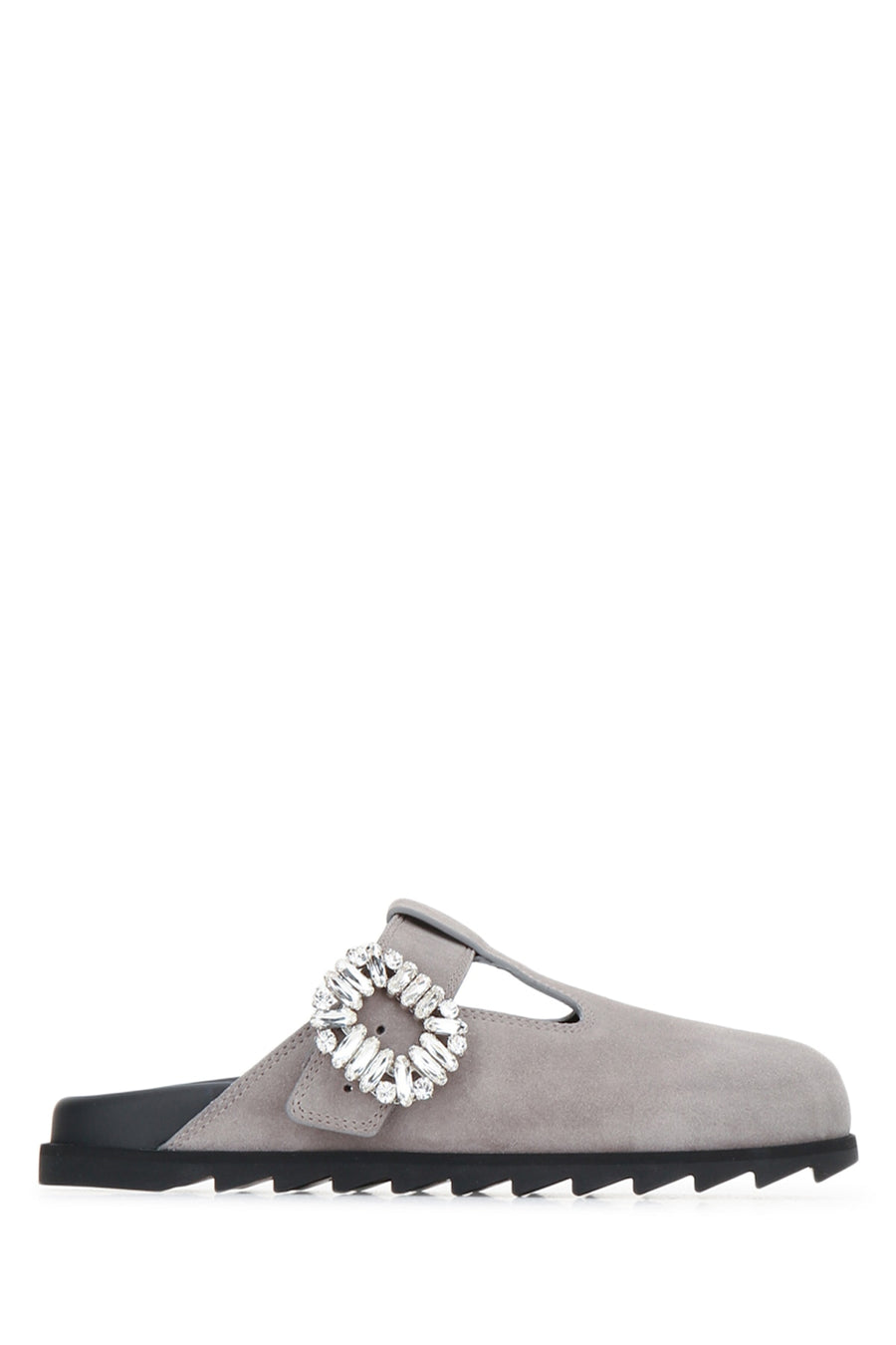 Roger Vivier Closed Suede mule heel in gray