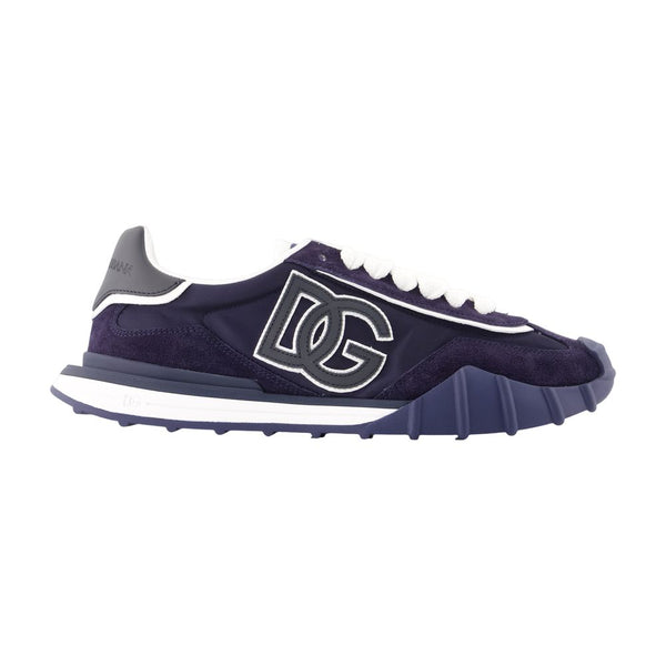 Dg Athletic Sneakers - Dolce&gabbana Leather Blue Calfskin Shoes /