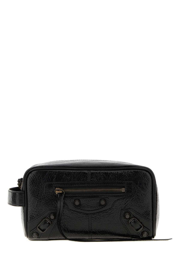 Balenciaga Exterior: 100% Lamb Finishing: Ruthenium travel wallet in black