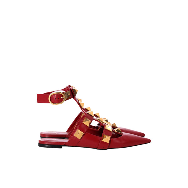 Valentino Garavani Leather ballet flat in red