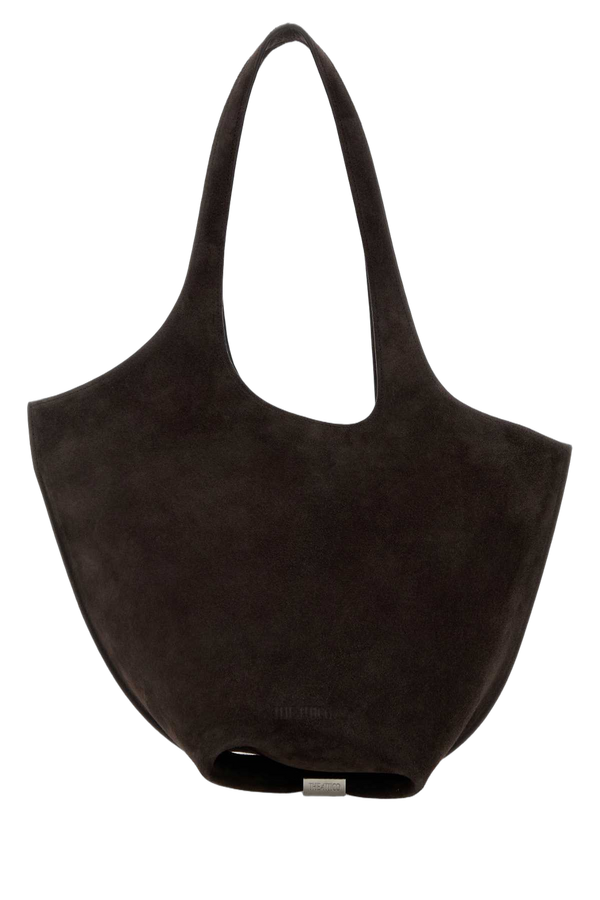 The Attico Exterior: 100% Calf; Lining: 100% Fabric; Finishing: Silver metal shoulder bag in brown