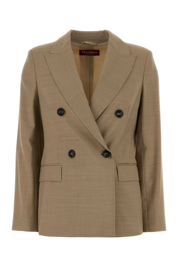 Beige Wool Umico Blazer Var.fil A Fil Giacche E Gilet