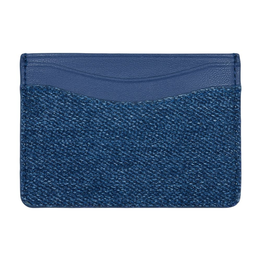 Ganni Cotton card case in blue