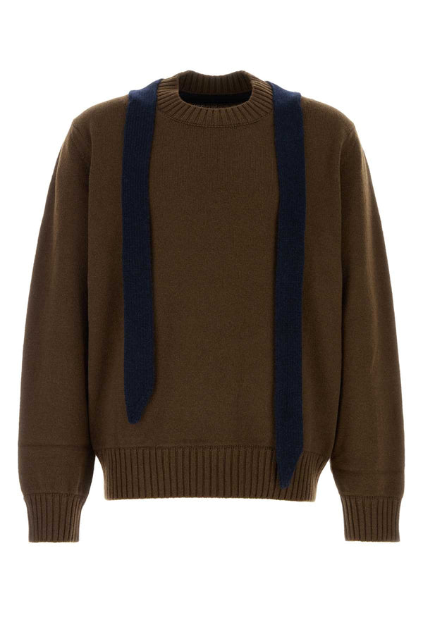 Brown Wool Sweater Brownnavy Exterior: Maglieria
