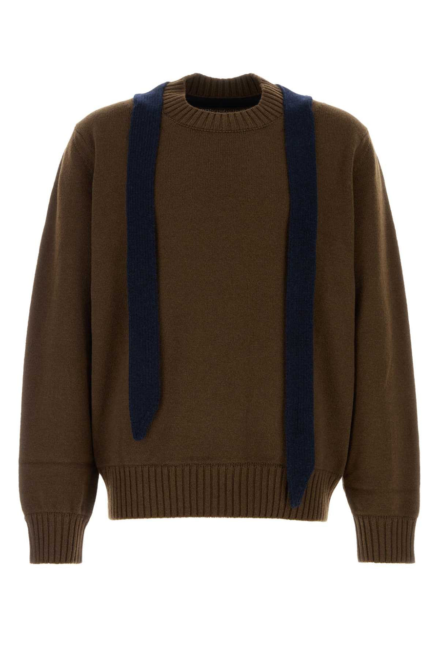 Brown Wool Sweater Brownnavy Exterior: Maglieria