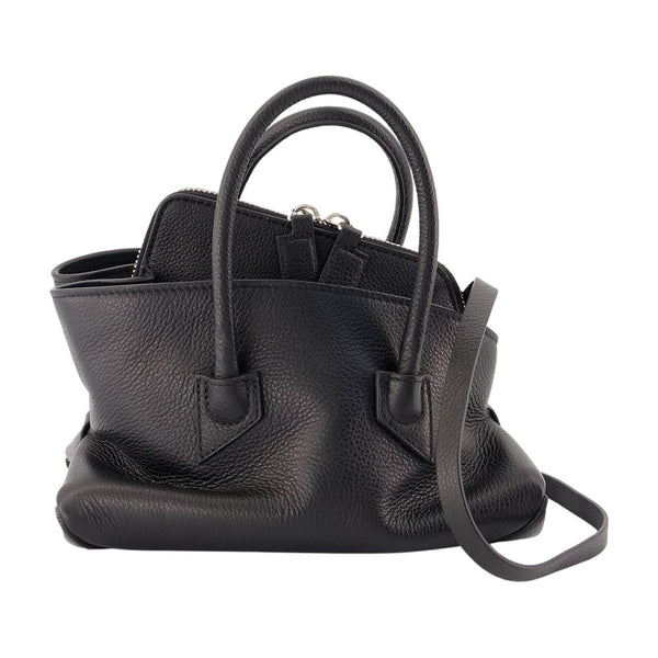 La Passeggiata Mini Top Handle Bag - The Attico Leather Black Calfskin / Shoulder-hobo-bags
