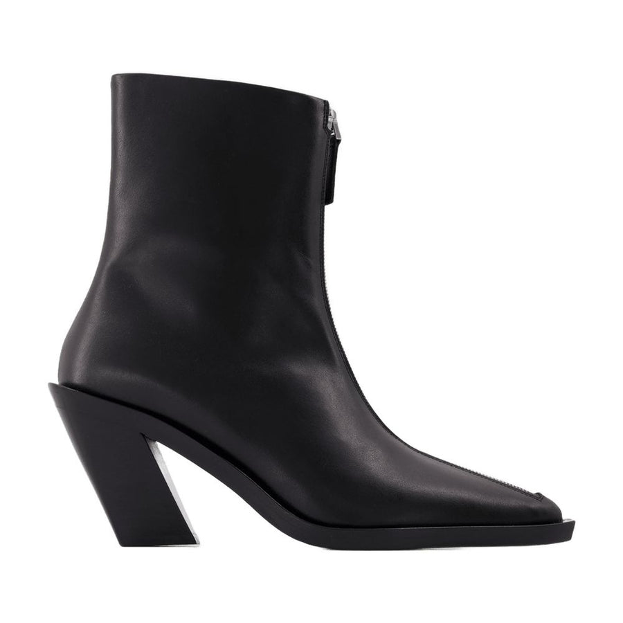 Elleme Zipper leather ankle boot in black