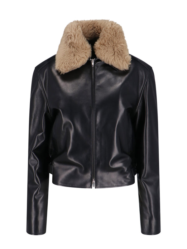 Phoebe Philo 100% lamb leather jacket in black