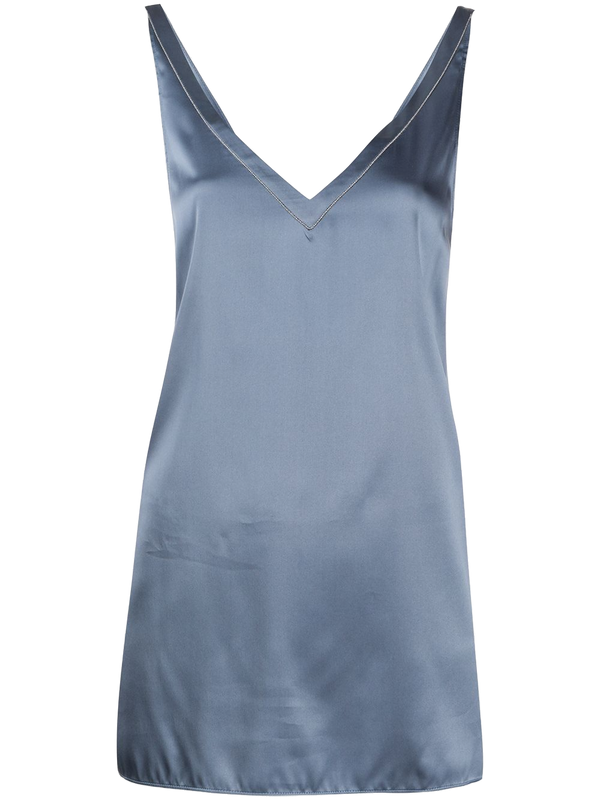 Brunello Cucinelli Silk blend blouse in blue