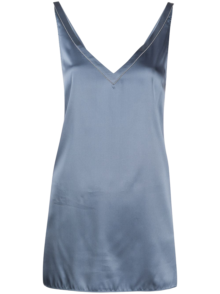 Brunello Cucinelli Silk blend blouse in blue