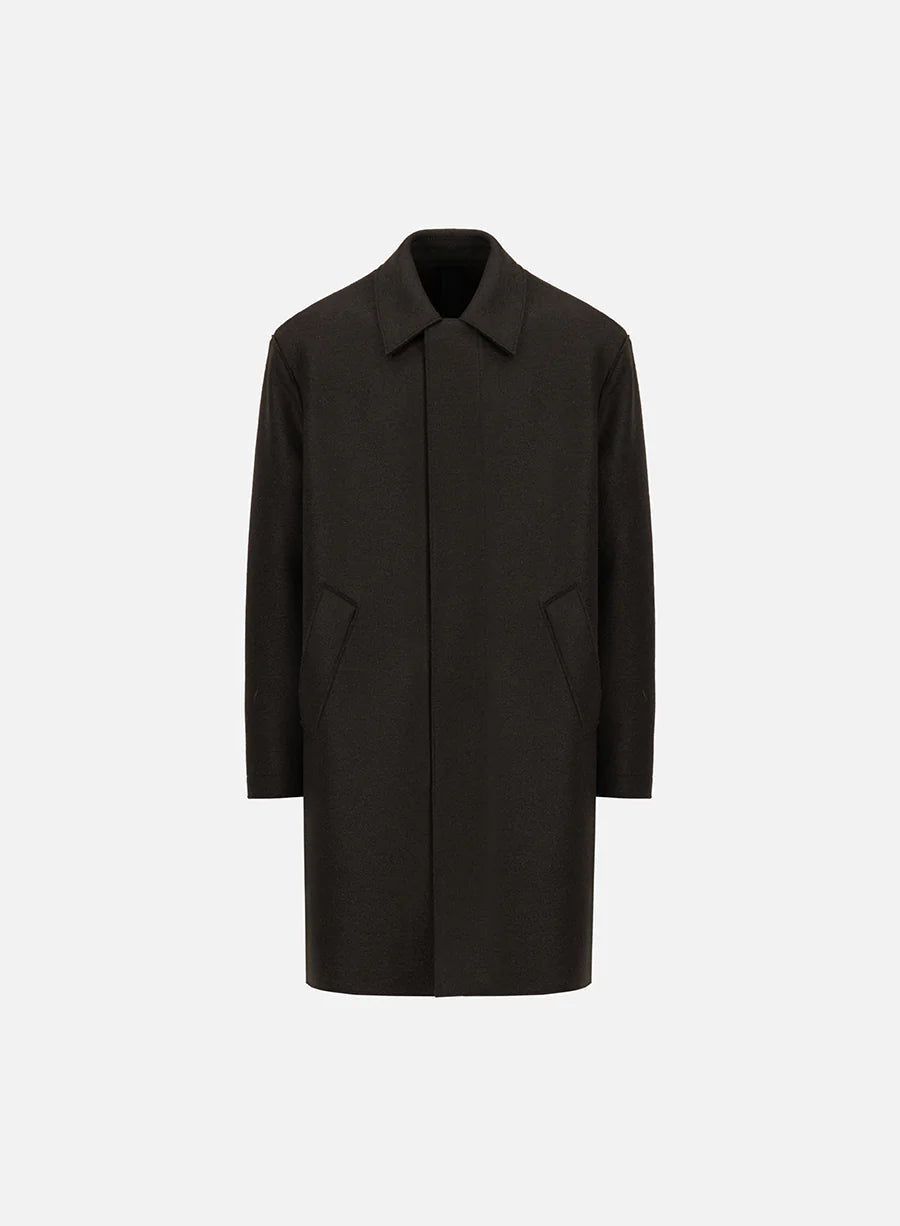 Harris Wharf Pressed wool coat in brown