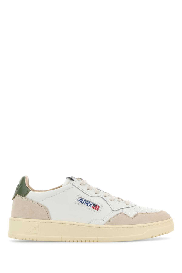 Autry Exterior: 100% Leather 100% Suede sneaker in white