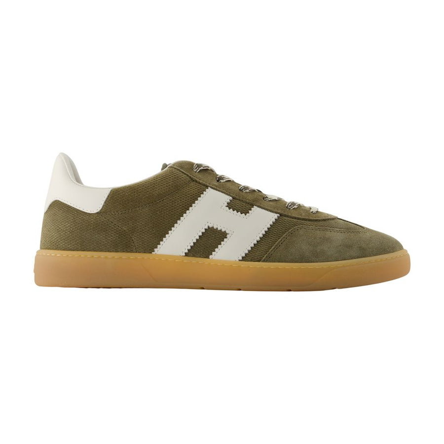 Hogan Calfskin sneaker in olive