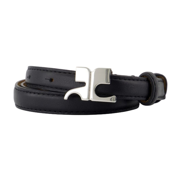 Courreges Calfskin belt in black