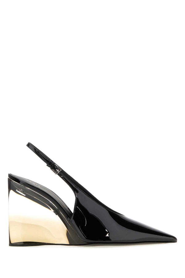 Black Leather Pumps Noir Scarpe Con Tacco