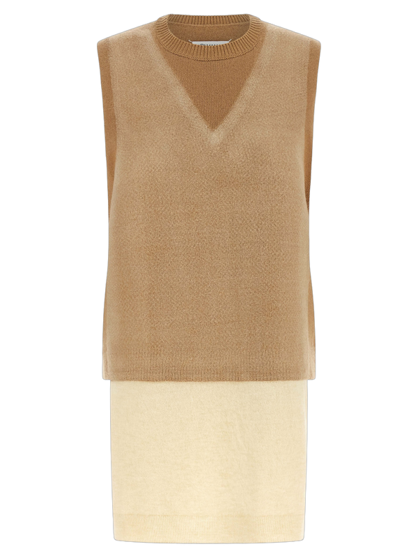 Maison Margiela Virgin wool sleeveless top in beige