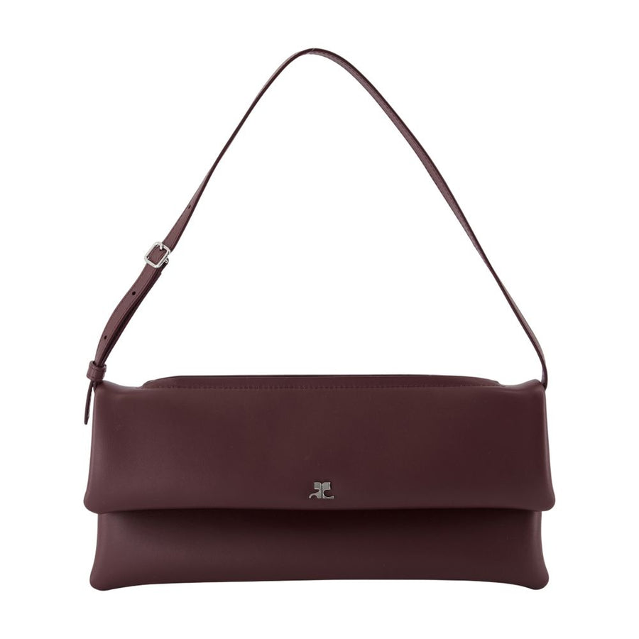 Courreges leather clutch in burgundy