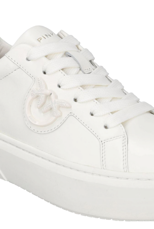 Pinko Leather upper sneaker in white