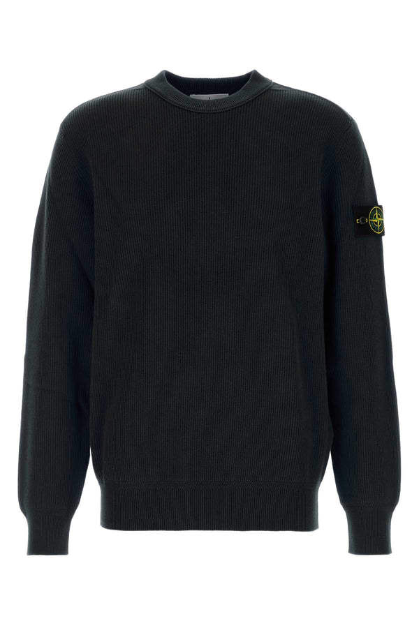 Black Cotton Sweater Exterior: Maglieria