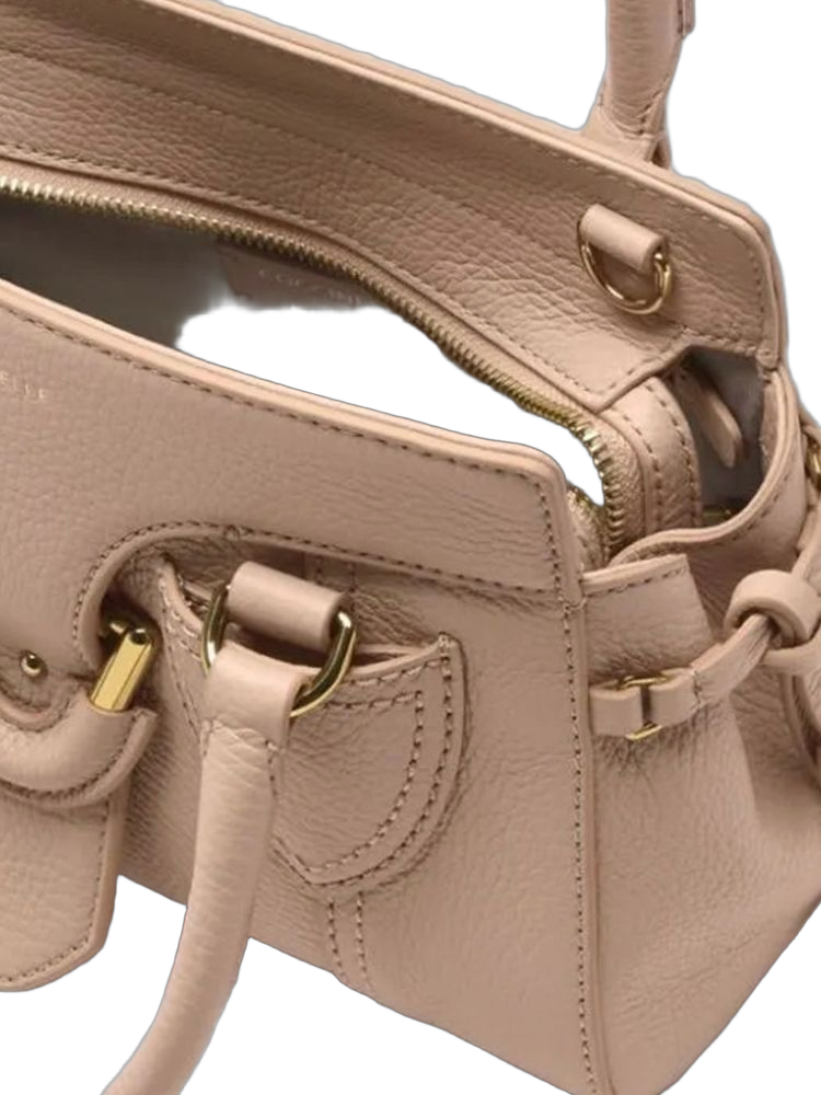 Coccinelle 100% Cow Leather top handle bag in beige