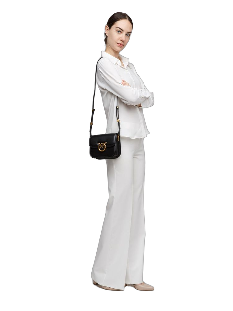 Pinko 100% Sheepskin crossbody bag in black
