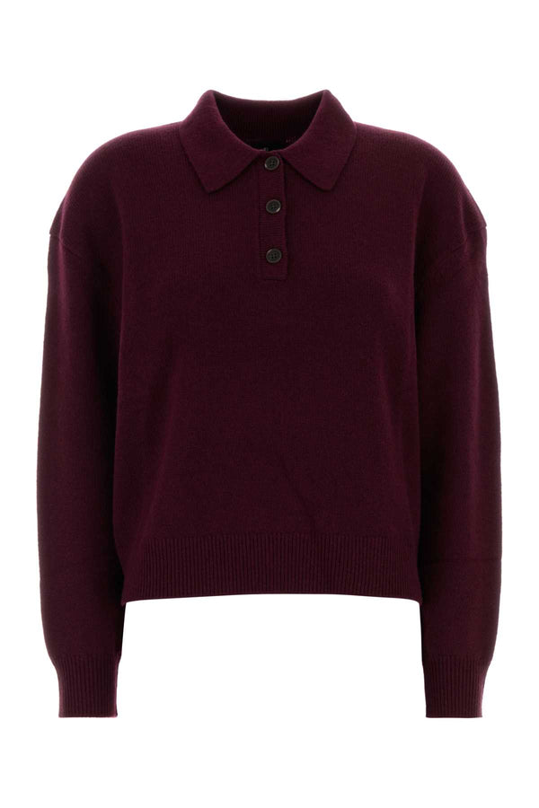 Burgundy Cashmere Lee Polo Shirt Fig Exterior