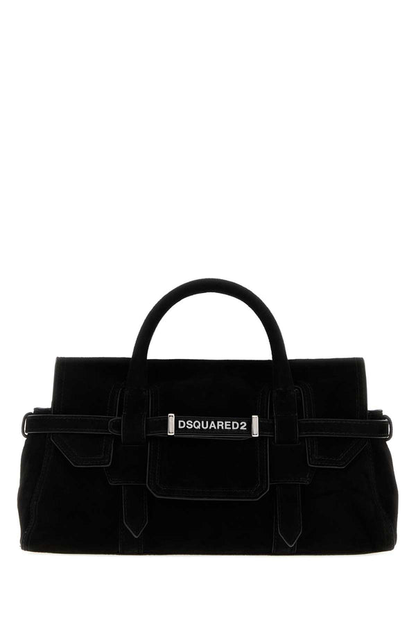 Black Suede Twin Handbag Borse A Mano
