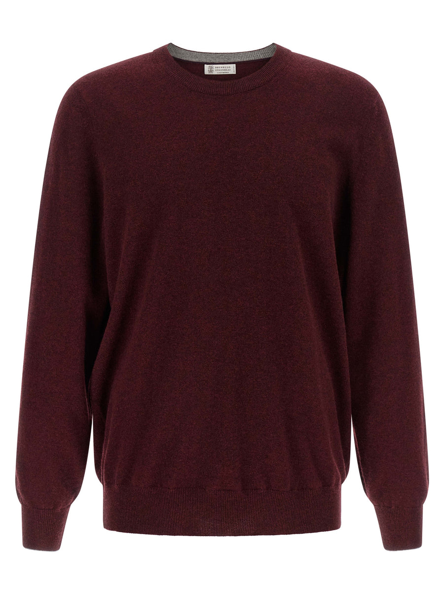 Brunello Cucinelli Pure cashmere sweater in burgundy
