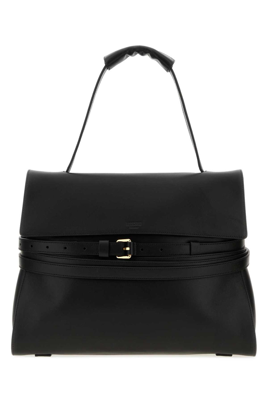 Black Leather Medium Moschino Tie Me Handbag Nero Borse A Mano