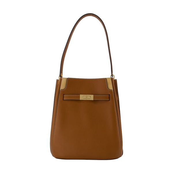 Lee Radziwill Bucket Purse - Tory Burch Leather Brown Calfskin Bags / Handbags-purses