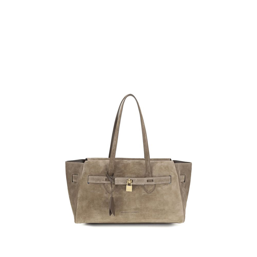 Brunello Cucinelli 100% Calf Leather Bos Taurus shoulder bag in brown