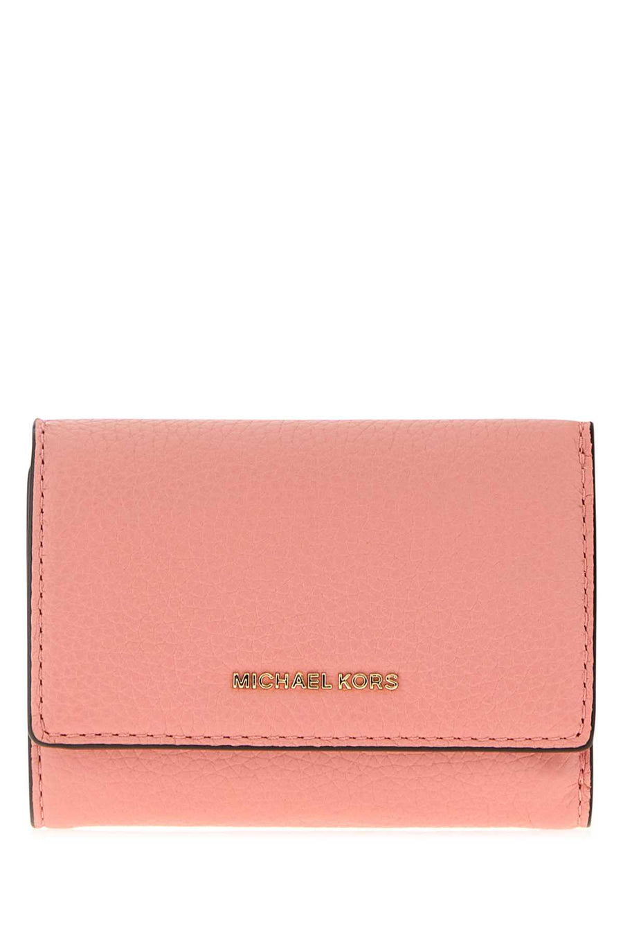 Michael By Michael Kors Trifold Exterior: 100% Leather; Finishing: Golden metal wallet in pink