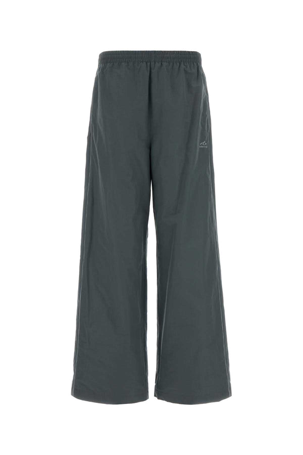 Dark Grey Cotton And Nylon Joggers Elephant Pantaloni