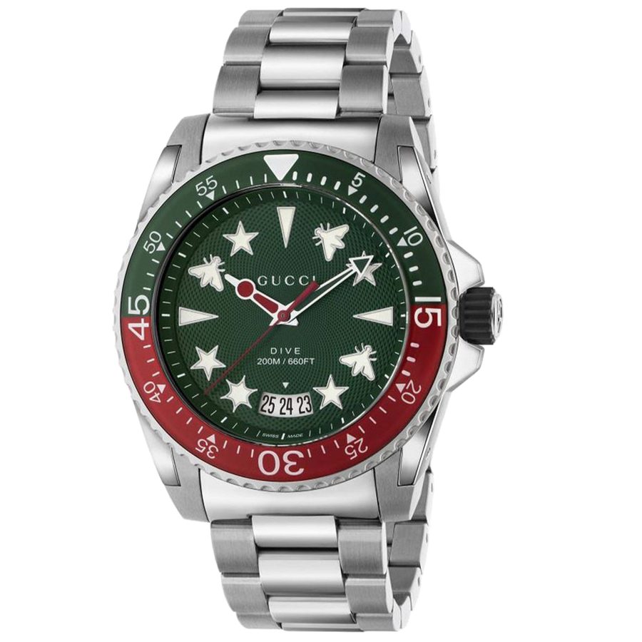 Gucci Stainless steel case and bracelet watch in green