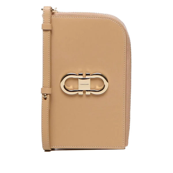 Ferragamo Leather card case in beige