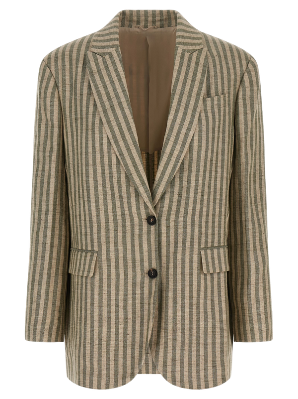 Brunello Cucinelli 93% Linen blazer in green