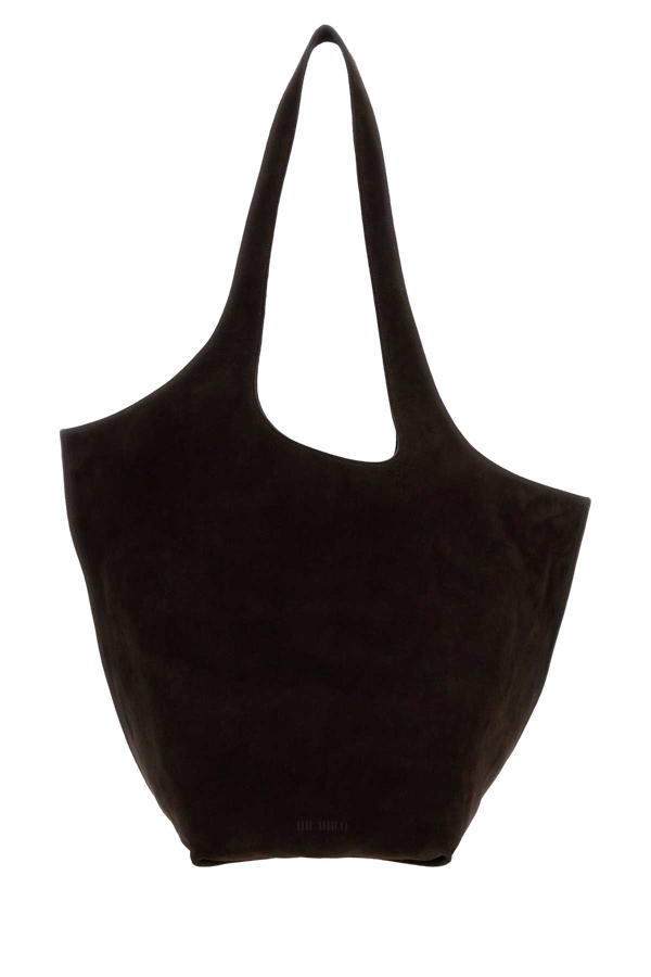 The Attico Scoop Exterior: 100% Suede shoulder bag in brown