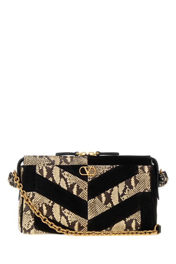 Valentino Garavani Exterior: 100% Python crossbody bag in beige