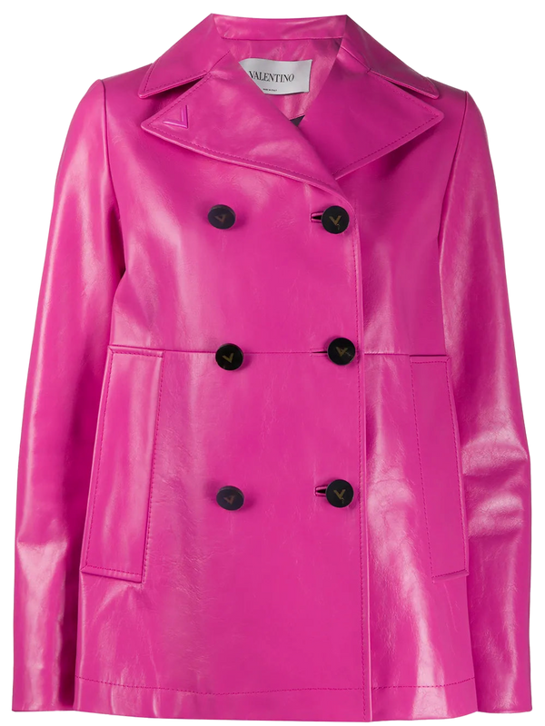 Valentino Bos Taurus leather blazer in pink