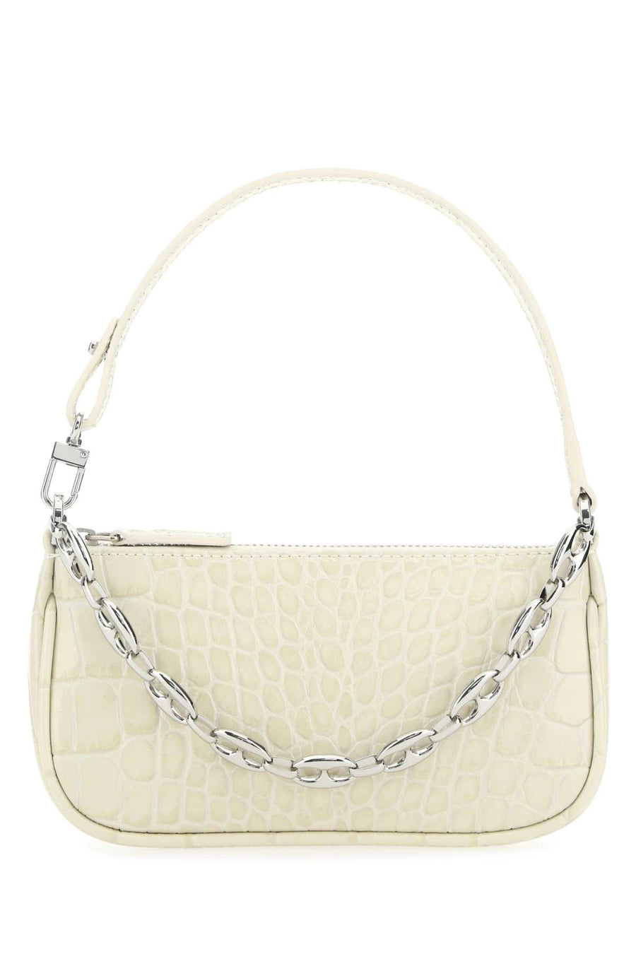 By Far Exterior: 100% Bovine leather shoulder bag in cream